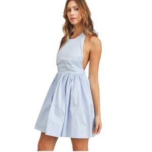 MABLE Anthropologie Light Blue Halter Dress